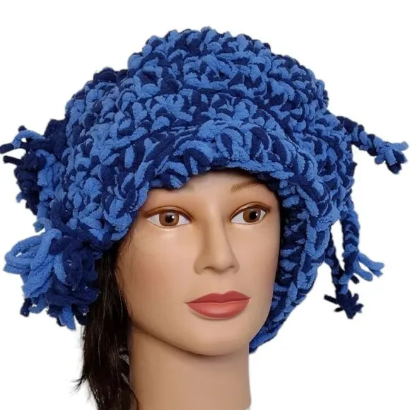 Slouchy, Beret Type Hat OOAK Handmade Crochet Free Hand Women's One Size - Picture 6 of 14